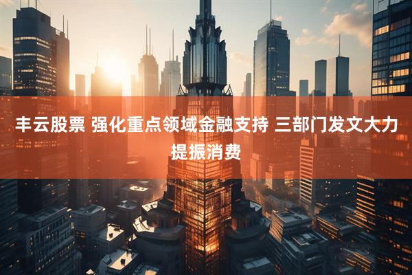 丰云股票 强化重点领域金融支持 三部门发文大力提振消费